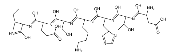 (4S)-4-[[(2S)-2-[[(2S)-6-amino-2-[[(2S)-2-[[(2S,3R)-2-[[(2S)-2-amino-3-carboxypropanoyl]amino]-3-hydroxybutanoyl]amino]-3-(4H-imidazol-4-yl)propanoyl]amino]hexanoyl]amino]-3-hydroxypropanoyl]amino]-5-[[(2S,3S)-1-amino-3-methyl-1-oxopentan-2-yl]amino]-5-ox结构式