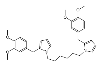 2-[(3,4-dimethoxyphenyl)methyl]-1-[6-[2-[(3,4-dimethoxyphenyl)methyl]pyrrol-1-yl]hexyl]pyrrole结构式