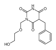 5-benzyl-1-[(1-hydroxy-2-ethoxy)methyl] barbiturate结构式