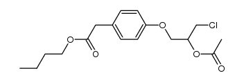 1-[p-[(butoxycarbonyl)methyl]phenoxy]-2-acetoxy-3-chloropropane结构式