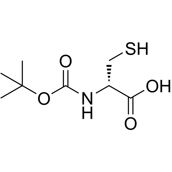 N-{[(2-Methyl-2-propanyl)oxy]carbonyl}-D-cysteine structure