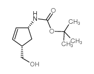 ((1R,4S)-4-(羟基甲基)环戊-2-烯-1-基)氨基甲酸叔丁酯结构式
