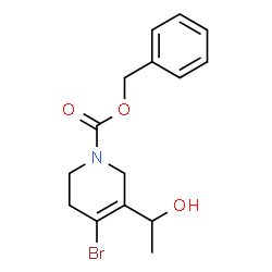 benzyl 4-broMo-3-(1-hydroxyethyl)-5,6-dihydropyridine-1(2H)-carboxylate结构式