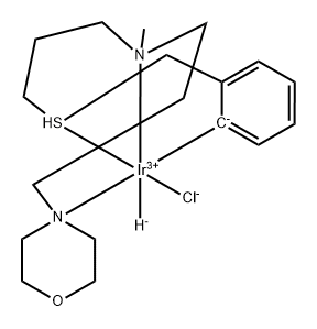 Chlorohydro[2-[[[3-[methyl[3-(4-morpholinyl-κN4)propyl]amino-κN]propyl]thio-κS]methyl]phenyl-κC]iridium(III) Structure