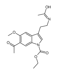 6-Acetyl-3-[2-(acetylamino)ethyl]-5-Methoxy-H-indole-1-carboxylic Acid Ethyl Ester Structure