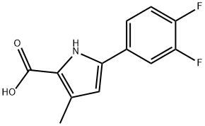 5-(3,4-二氟苯基)-3-甲基-1H-吡咯-2-羧酸结构式