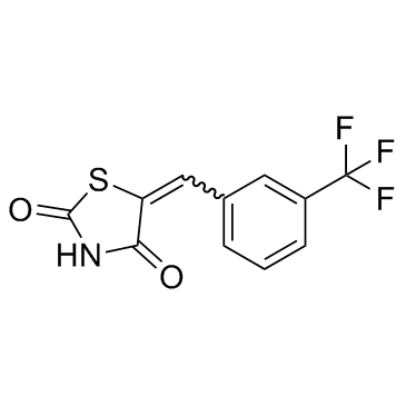 5-[[3-(三氟甲基)苯基]亚甲基]-2,4-噻唑烷二酮结构式