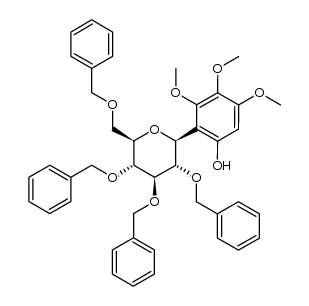 2-(2',3',4',6'-tetra-O-benzyl-β-D-glucopyranosyl)-3,4,5-trimethoxyphen-1-ol Structure