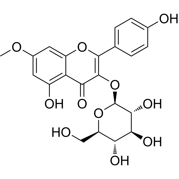Rhamnocitrin 3-glucoside Structure