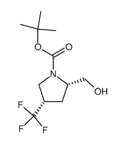 (2S,4S)-2-(羟甲基)-4-(三氟甲基)吡咯烷-1-羧酸叔丁酯结构式