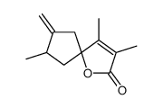 1-Oxaspiro[4.4]non-3-en-2-one,3,4,7-trimethyl-8-methylene-(9CI) Structure