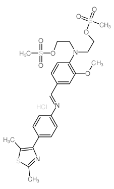 4-[[4-(2,5-dimethyl-1,3-thiazol-4-yl)phenyl]iminomethyl]-2-methoxy-N,N-bis(2-methylsulfonyloxyethyl)aniline Structure