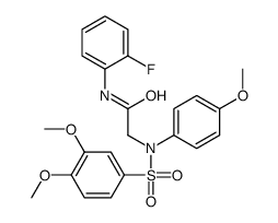 2-(N-(3,4-dimethoxyphenyl)sulfonyl-4-methoxyanilino)-N-(2-fluorophenyl)acetamide结构式