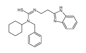(9CI)-N-[2-(1H-苯并咪唑-2-基)乙基]-N-环己基-N-(苯基甲基)-硫脲结构式