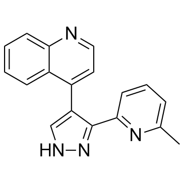 4-[3-(6-甲基-2-吡啶基)-1H-吡唑-4-基]喹啉结构式