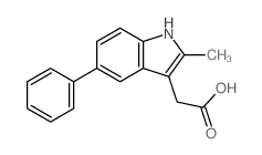 1H-Indole-3-aceticacid, 2-methyl-5-phenyl- Structure