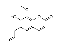 6-Allyl-7-hydroxy-8-methoxycoumarin结构式