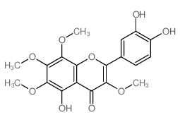 2-(3,4-dihydroxyphenyl)-5-hydroxy-3,6,7,8-tetramethoxy-chromen-4-one结构式
