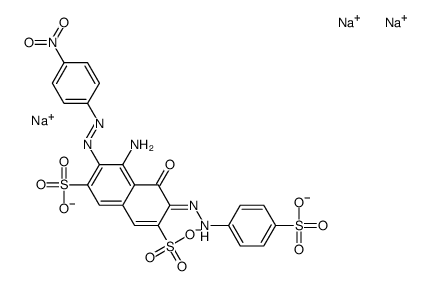 4-amino-5-hydroxy-3-[(4-nitrophenyl)azo]-6-[(4-sulphophenyl)azo]naphthalene-2,7-disulphonic acid, sodium salt Structure