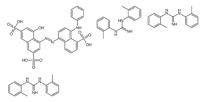 5-[[4-anilino-5-sulpho-1-naphthyl]azo]-4-hydroxynaphthalene-2,7-disulphonic acid, compound with N,N'-di(o-tolyl)guanidine (1:3) Structure