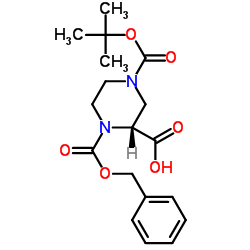 (R)-4-叔丁氧羰基-1-苄氧羰基-2-哌嗪羧酸图片