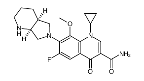 1-cyclopropyl-6-fluoro-8-methoxy-7-((4aS,7aS)-octahydro-6H-pyrrolo[3,4-b]pyridin-6-yl)-4-oxo-1,4-dihydroquinoline-3-carboxamide结构式