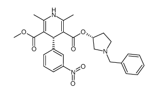 3,5-Pyridinedicarboxylic acid, 1,4-dihydro-2,6-dimethyl-4-(3-nitrophenyl)-, methyl 1-(phenylmethyl)-3-pyrrolidinyl ester, [R-(R*,R*)]- Structure