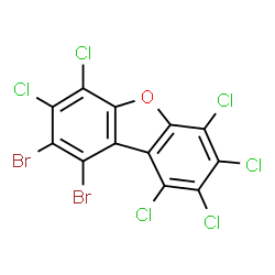 Dibromohexachlorodibenzofuran Structure