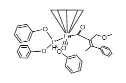 (Cp)iron(carbonyl){P(O(phenyl))3}{COC(CH2O(methyl))C(methyl)(phenyl)} Structure