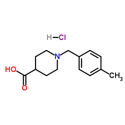 1-(4-Methylbenzyl)-4-piperidinecarboxylic acid hydrochloride (1:1) Structure