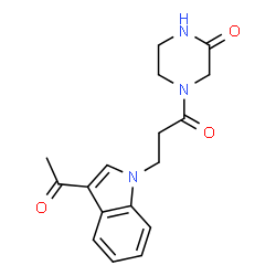 4-[3-(3-acetyl-1H-indol-1-yl)propanoyl]piperazin-2-one结构式