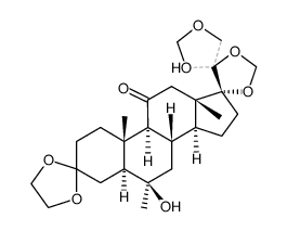 (20Ξ)-3,3-ethanediyldioxy-6β-hydroxy-6α-methyl-17,20,20,21-bis-methylenedioxy-5α-pregnan-11-one Structure
