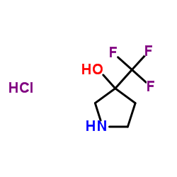 3-(三氟甲基)吡咯烷-3-醇盐酸盐结构式