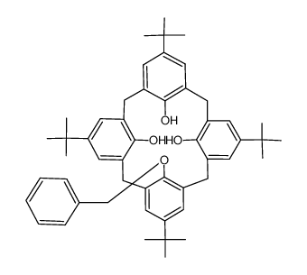 25-benzyloxy-5,11,17,23-tetra-tert-butyl-26,27,28-trihydroxycalix[4]arene Structure