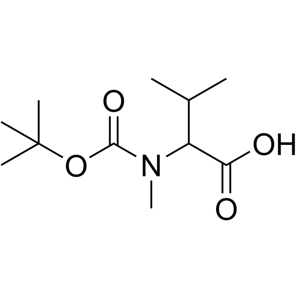N-叔丁氧羰基-N-甲基-DL-缬氨酸结构式