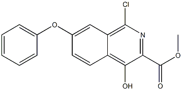 methyl 1-chloro-4-hydroxy-7-phenoxyisoquinoline-3-carboxylate structure