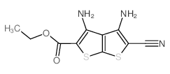 Thieno[2,3-b]thiophene-2-carboxylic acid, 3,4-diamino-5-cyano-, ethyl ester (en)结构式