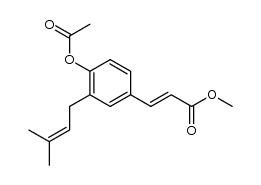 methyl (E)-3-[4-(acetyloxy)-3-(3-methyl-2-butenyl)phenyl]-2-propenoate结构式