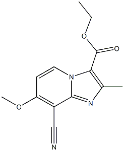 乙基 8-氰基-7-甲氧基-2-甲基咪唑并[1,2-A]吡啶-3-羧酸酯结构式