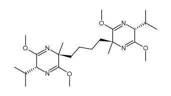 1,4-bis[(2R,5S)-2,5-dihydro-3,6-dimethoxy-2-isopropyl-5-methylpyrazin-5-yl]butane Structure