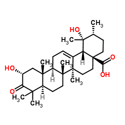 2α,19α-Dihydroxy-3-oxo-urs-12-en-28-oic acid结构式