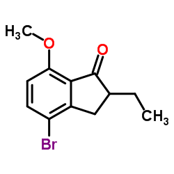4-溴-2-乙基-7-甲氧基-2,3-二氢-1H-茚-1-酮结构式