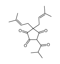 3,3-Bis(3-methyl-2-butenyl)-5-(2-methyl-1-oxopropyl)-1,2,4-cyclopentanetrione Structure