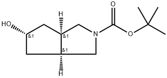 (3AR,5S,6AS)5-羟基六氢环戊二烯并[C]吡咯-2(1H)-羧酸叔丁酯结构式