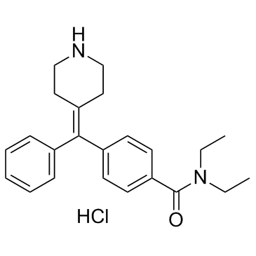 N,N-二乙基-4-(苯基-4-哌啶基亚基甲基)苯甲酰胺盐酸盐结构式