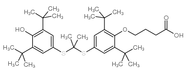 4-(2,6-二-叔丁基-4-(2-(3,5-二-叔丁基-4-羟基苯基硫代)丙烷-2-基硫代)苯氧基)丁酸结构式