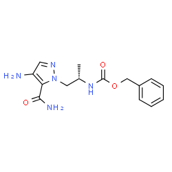 (S)-(1-(4-氨基-5-氨基甲酰基-1H-吡唑-1-基)丙-2-基)氨基甲酸苄酯结构式
