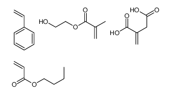 butyl prop-2-enoate,2-hydroxyethyl 2-methylprop-2-enoate,2-methylidenebutanedioic acid,styrene Structure