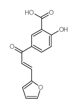 5-[3-(2-furyl)prop-2-enoyl]-2-hydroxy-benzoic acid结构式