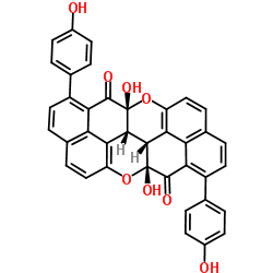 (6AR,13AR,14DR,14ER)-REL-6A,13A,14D,14E-四氢-6A,13A-二羟基-1,8-二(4-羟基苯基)-萘并[8,1,2-HIJ]萘并[8',1',2':7,8,1][2]苯并吡喃并[5,4,3-CDE][2]苯并吡喃-7,14-二酮结构式